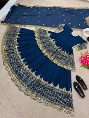 Alternative view of Elegant Embroidered Sequence Designer Kediya Collection 3 Piece Set Look Gorgeous