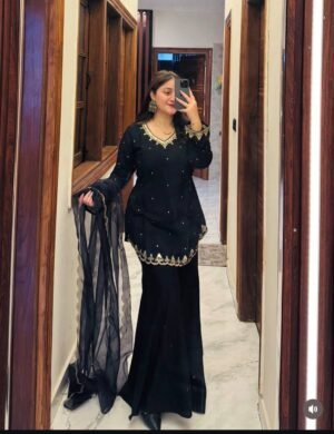 Launching New Design Trending Roman Silk(Top&Plazzo&dupatta)* Reddy To Wear Look Design
