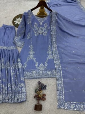 Alternative view of LAUNCHING NEW TRANDING COLLECTION 3 PIECE FANCY KURTI WITH SHARARA AND BEAUTIFUL DUPATTA