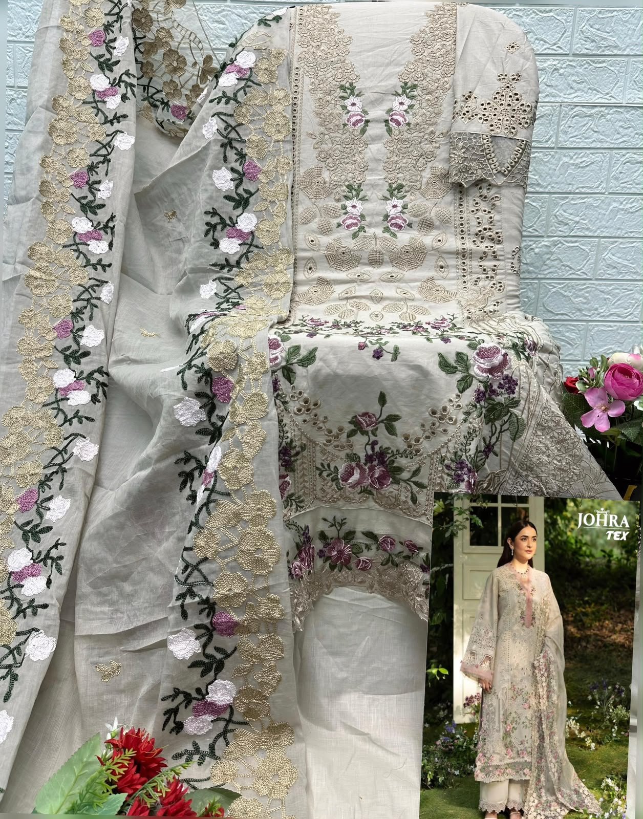CAMBRIC COTTON WITH HEAVY EMBROIDERY WORK - Image 2