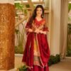 Elevate your festive wardrobe with this breathtaking 3-piece ethnic ensemble, crafted from premium, lightweight Chinon fabric