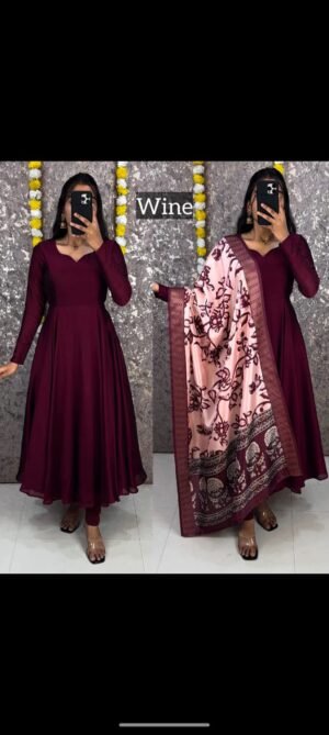 New launching festival special gown dupatta
