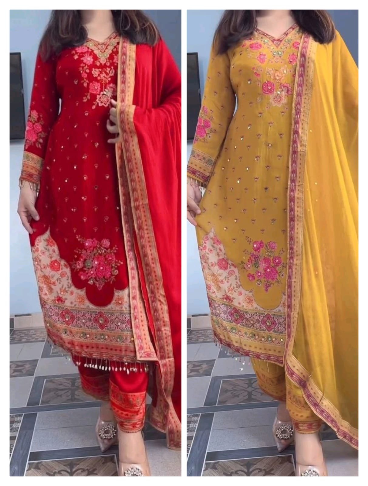 This stunning outfit is a vibrant and elegant choice, perfect for festive occasions, weddings, or grand celebrations. - Image 5