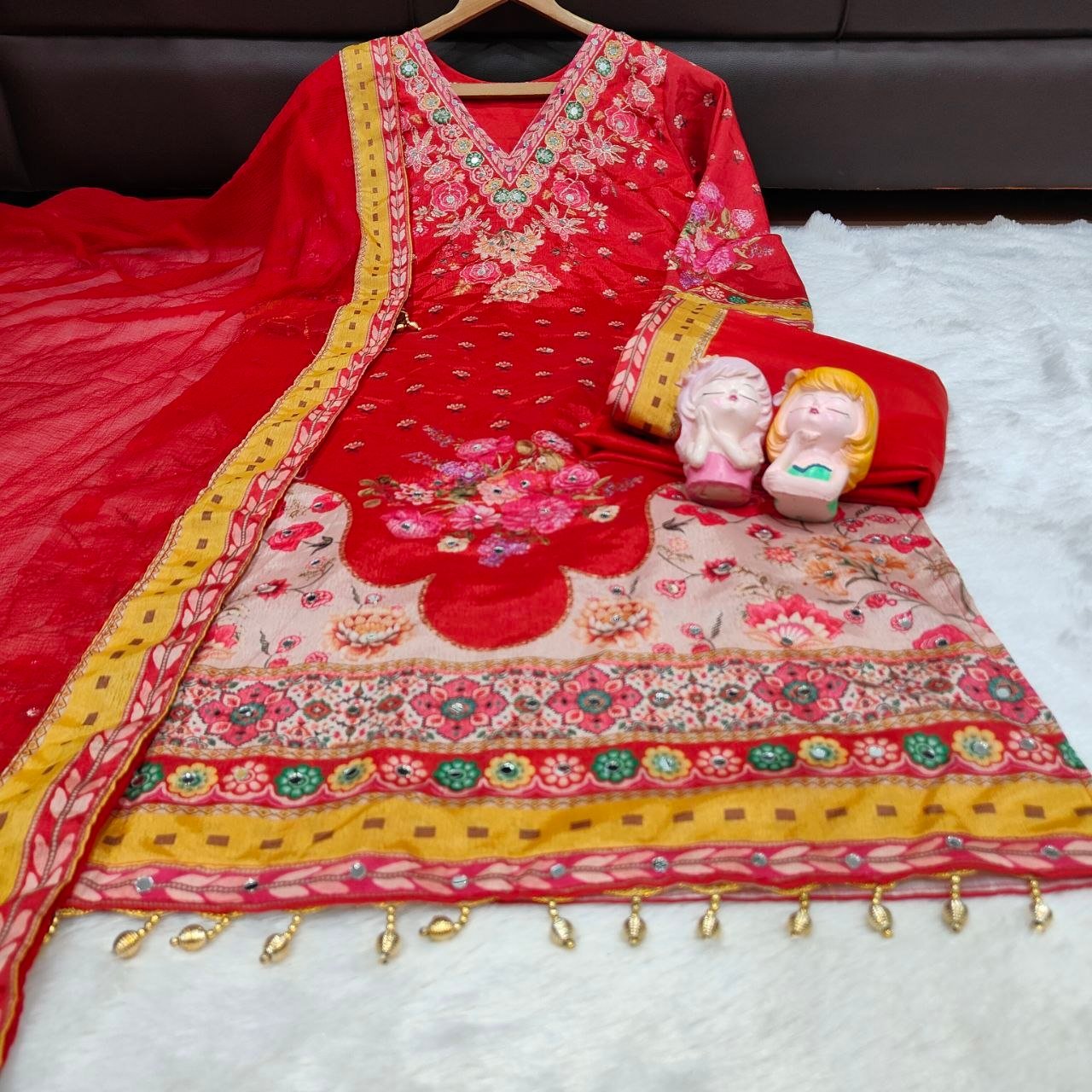 This stunning outfit is a vibrant and elegant choice, perfect for festive occasions, weddings, or grand celebrations. - Image 2