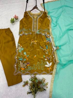 Alternative view of Semi-Stitched Designer Suit