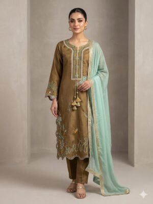 THIS WEDDING SEASON WEAR OUR BEAUTIFUL EMBROIDERED TOP, PANT WITH DUPATTA