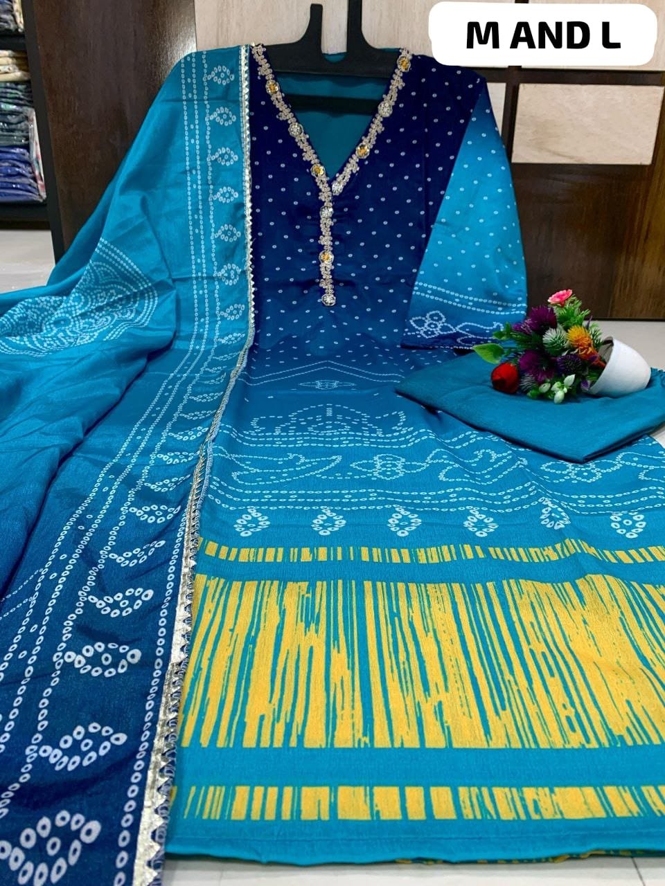 Presenting Beautiful Heavy quality Chinon Silk Fabric designer festive wear kurti pant and duppta with Embroidery, Sequence & Zari Work with lining - Image 2