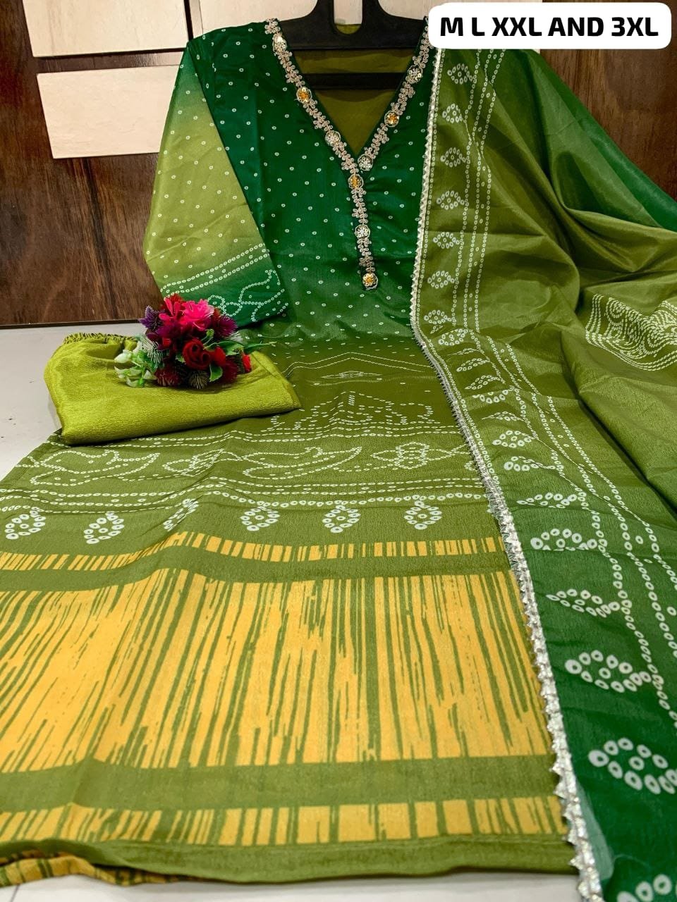 Presenting Beautiful Heavy quality Chinon Silk Fabric designer festive wear kurti pant and duppta with Embroidery, Sequence & Zari Work with lining - Image 4
