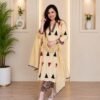 Đěsigner Ajarakh Print Daily Or Office Wear Look Ajarakh Pure Cotton Top With Pent & Dupatta Set