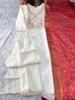Alternative view of Launching New Designers Kurti Pent Dupatta Set