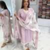 Beat the heat in our super comfortable & beautiful Cotton straight kurti with pant and. Mal mal dupatta Set 