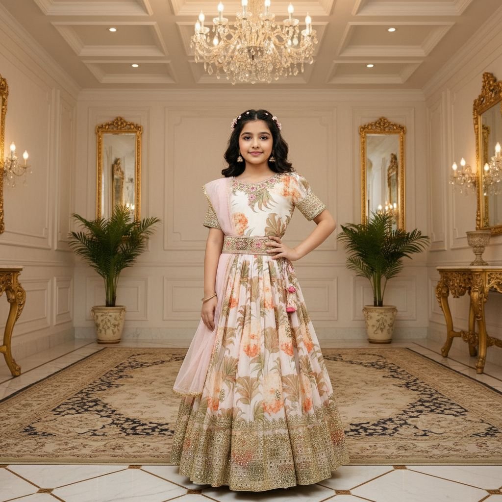 Hit Design Presenting Heavy Fox Georgette Gown With Digital Print work With Embroidered Siqunce work Ready To Wear Collection