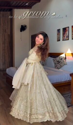 Launching New Design Trending Cinon-Silk(Gwon&Pent&dupatta)* Reddy To Wear Look Design