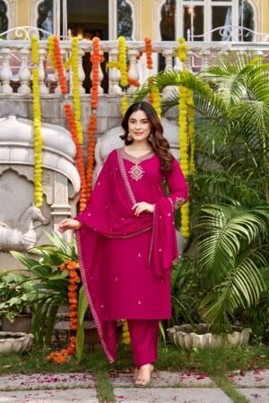 WOMEN'S PURE VISCOSE CHANDERI KURTA SET'S