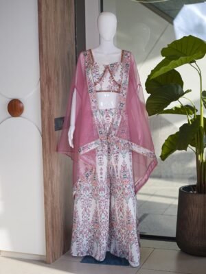 Alternative view of Premium French Crepe with Exclusive Digital Print & Handwork Detailing
