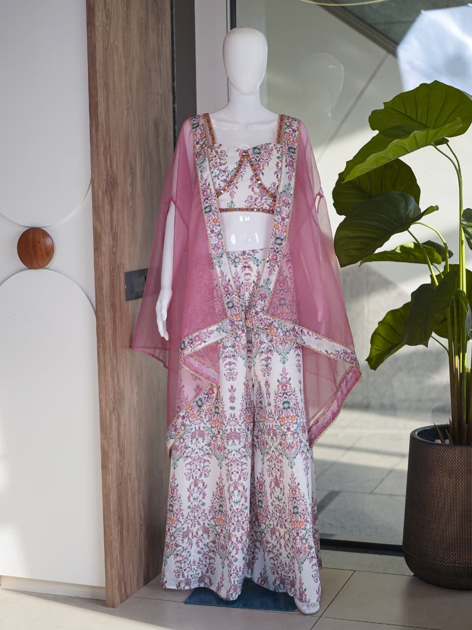 Premium French Crepe with Exclusive Digital Print & Handwork Detailing - Image 2