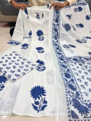 Alternative view of Đěsigner Kalamkari Print Daily Or Office Wear Look Pure Cotton Top With Pent & Dupatta Set