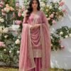 PRESERNTING NEW READY TO WEAR SPACIAL FANCY DESIGN HEAVY EMBROIDERY AND SEQUENCE WORK TOP - PLAZZO WITH  DUPATTA