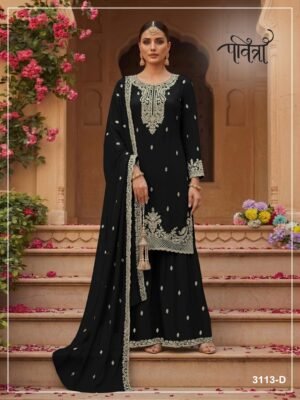Blooming Fox Georgette with Heavy Embroidery Work With 3mm Sequence