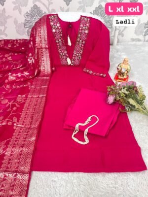 Get ready to turn heads with our gorgeous new collection Add grace and elegance to your wardrobe with the beautiful LADLI designer suit set