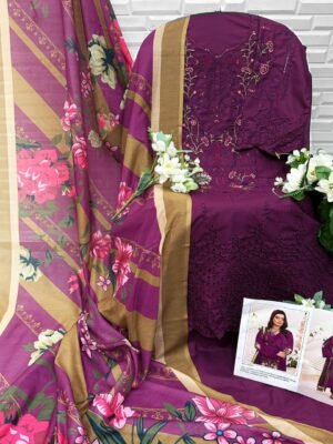 Alternative view of CAMBRIC COTTON WITH CHIKANKRI EMBROIDERY WORK