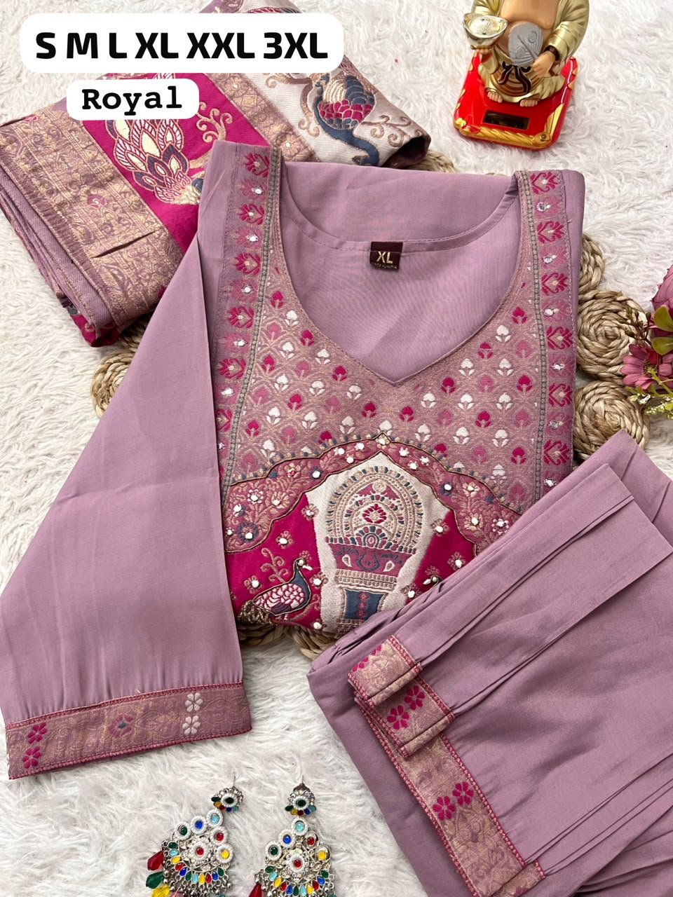 Upgrade your wardrobe with this premium 3-Piece Ethnic Suit Set that combines effortless elegance with ultimate comfort! Perfect for festive occasions, family gatherings, or formal wear. - Image 3