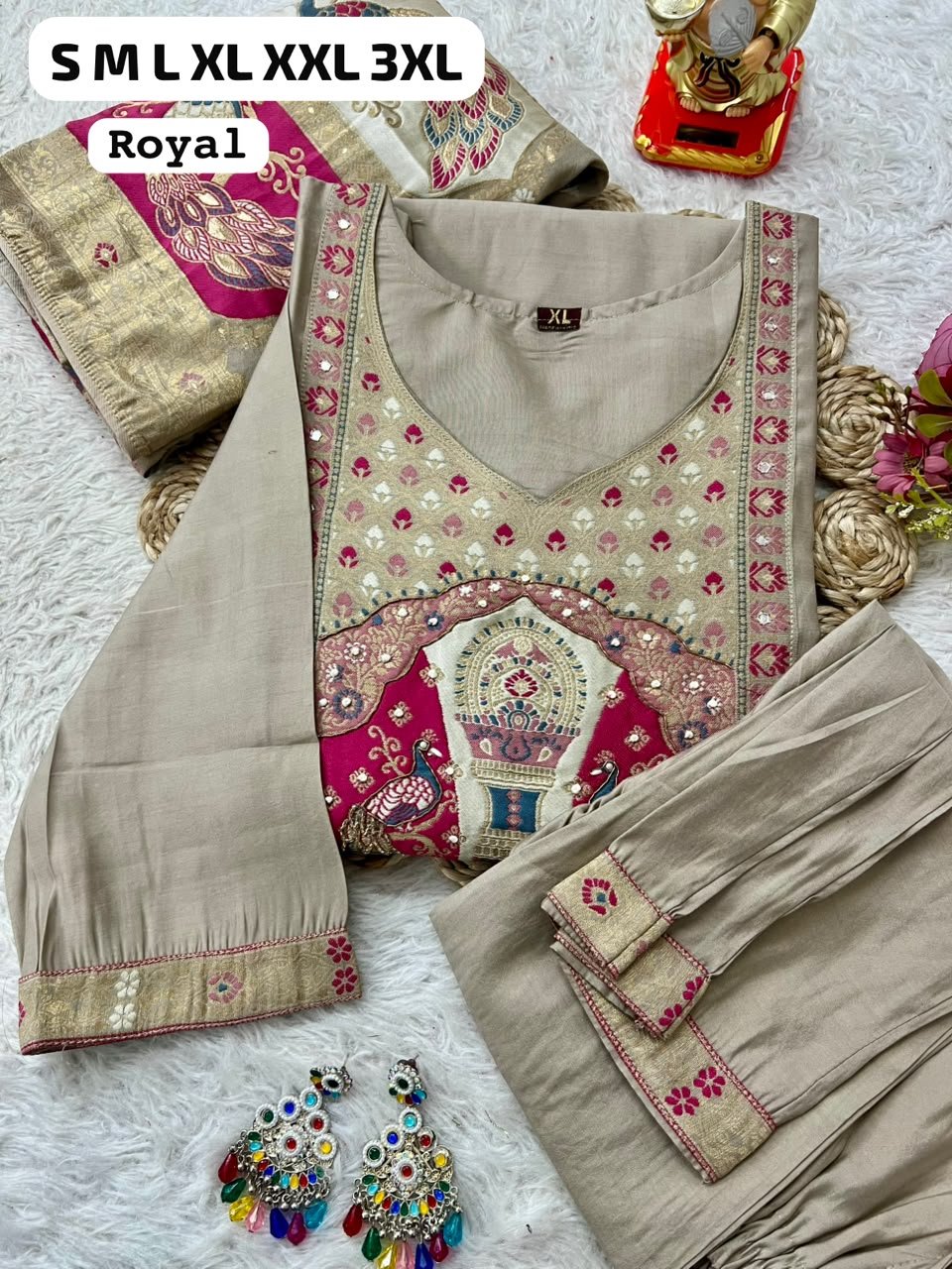 Upgrade your wardrobe with this premium 3-Piece Ethnic Suit Set that combines effortless elegance with ultimate comfort! Perfect for festive occasions, family gatherings, or formal wear. - Image 6