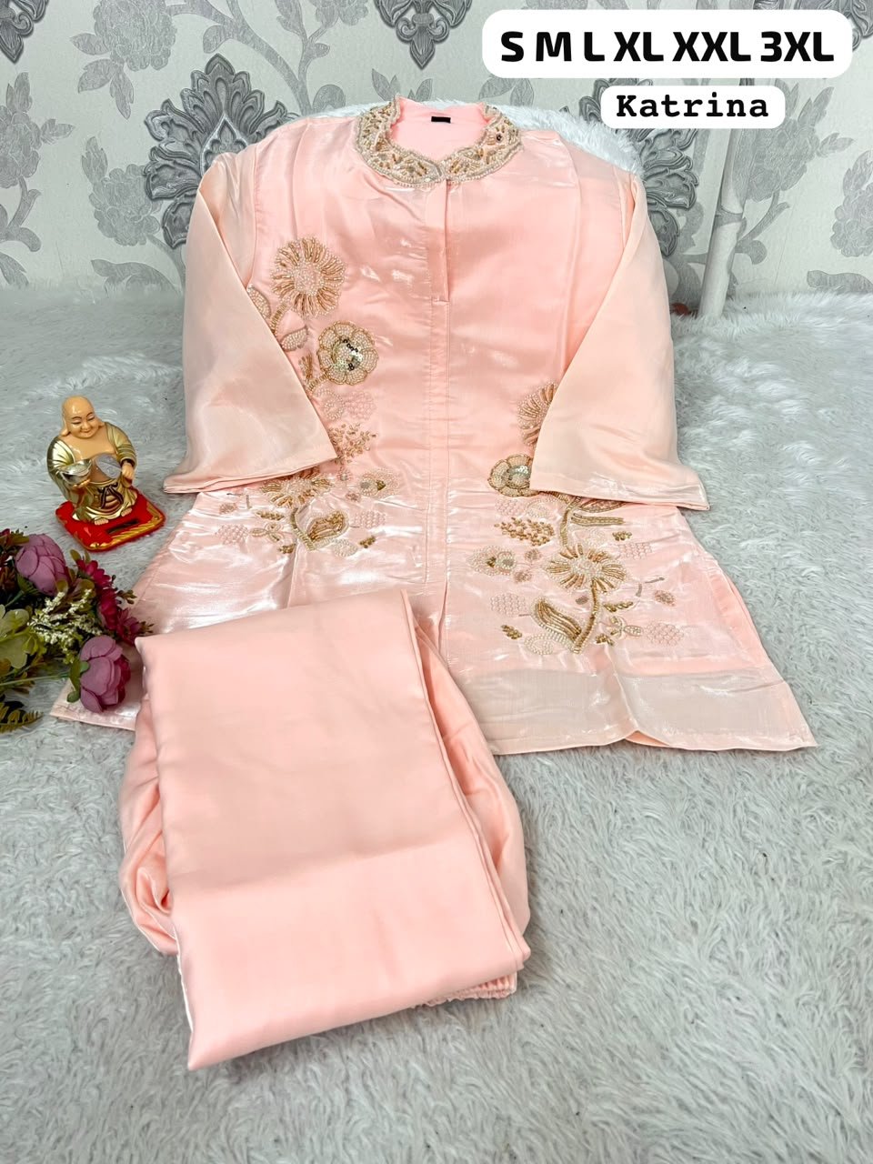 Get ready to shine in this gorgeous, premium ethnic ensemble! Perfect for festive occasions, weddings, and celebrations.