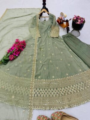 Alternative view of AK-Series New Designer Party Gown Pent & Dupatta Set