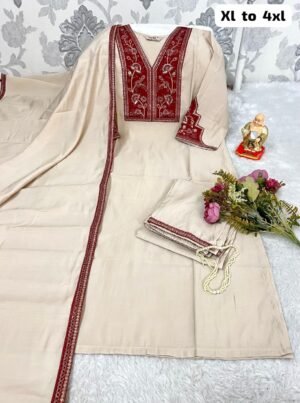 PREMIUM PEACOCK THREAD WORK KURTI SET