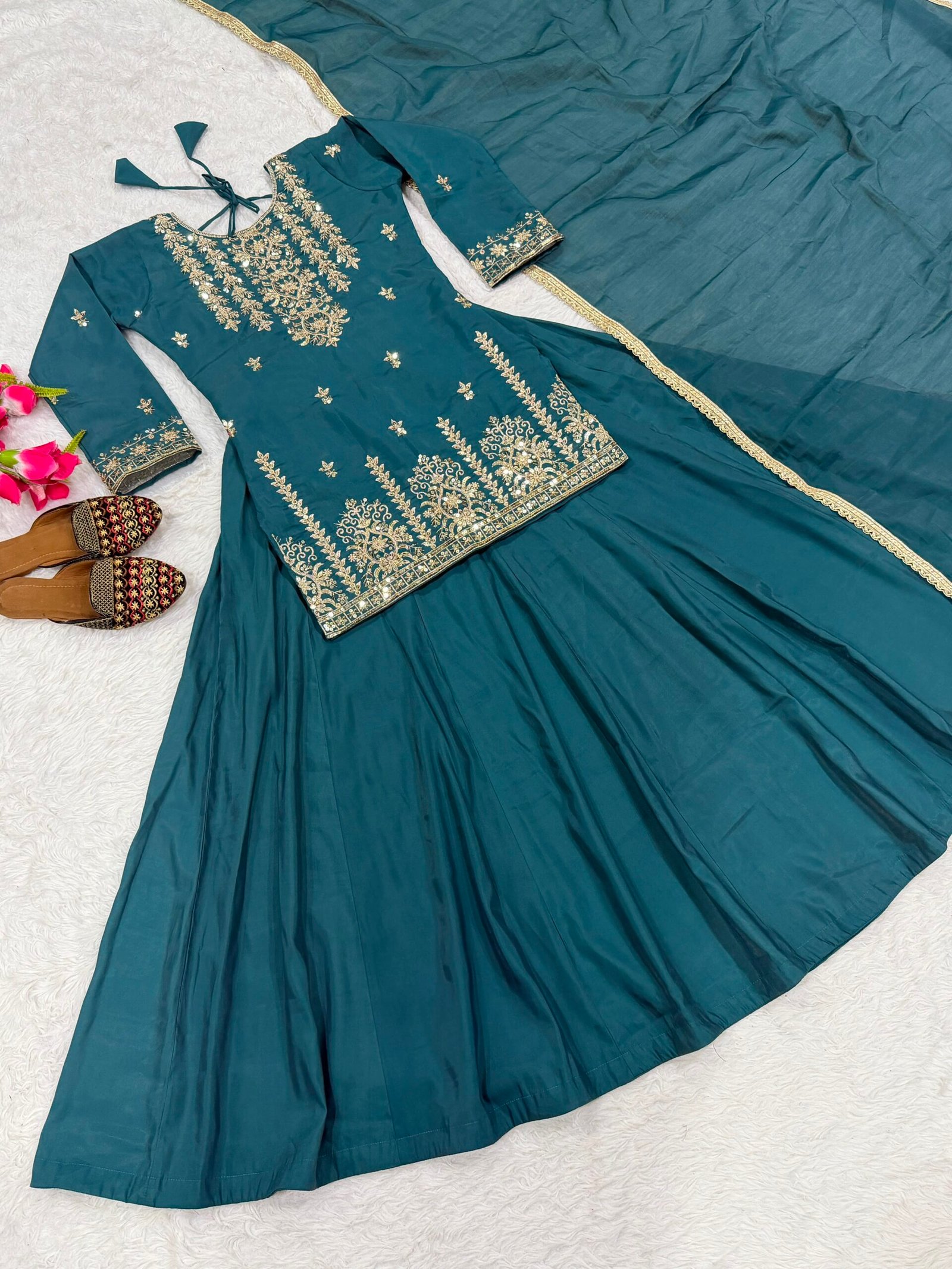 Launching New Designer Party Wear Look Top , Lehenga and Dupatta - Image 2