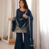 TOPKURTA FABRI CRUNCHY SILK FABRIC WITH EMBROIDERY SEQUENCE AND JARI WORK WITH BACK SIDE FANCY DORI PATTERN 