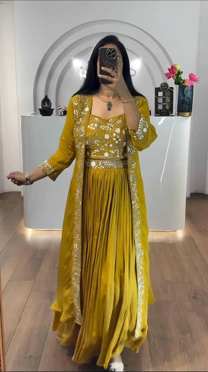 Bring out your festive glam with this premium Chinnon Silk Collection stylish, comfortable & budget-friendly