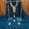 Georgette dupatta with jari and ton to ton work one side border less