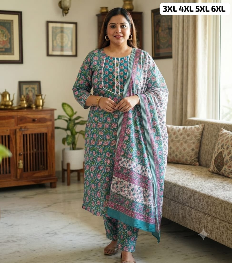 PURE COTTON KURTI PENT WiTH DUPPATA - Image 2