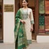 Look straight out of a dreamy movie set as you turn around and walk in this elegant SImmer jaquard silk (attached fully silk inner) hand premium work suit.. the perfect blend of traditional wear and chic design.