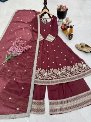 Alternative view of New Designer Party Sharara Suit & Dupatta Set