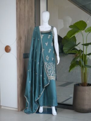 Alternative view of VICHITRA SILK with rich embroidery & sequence work