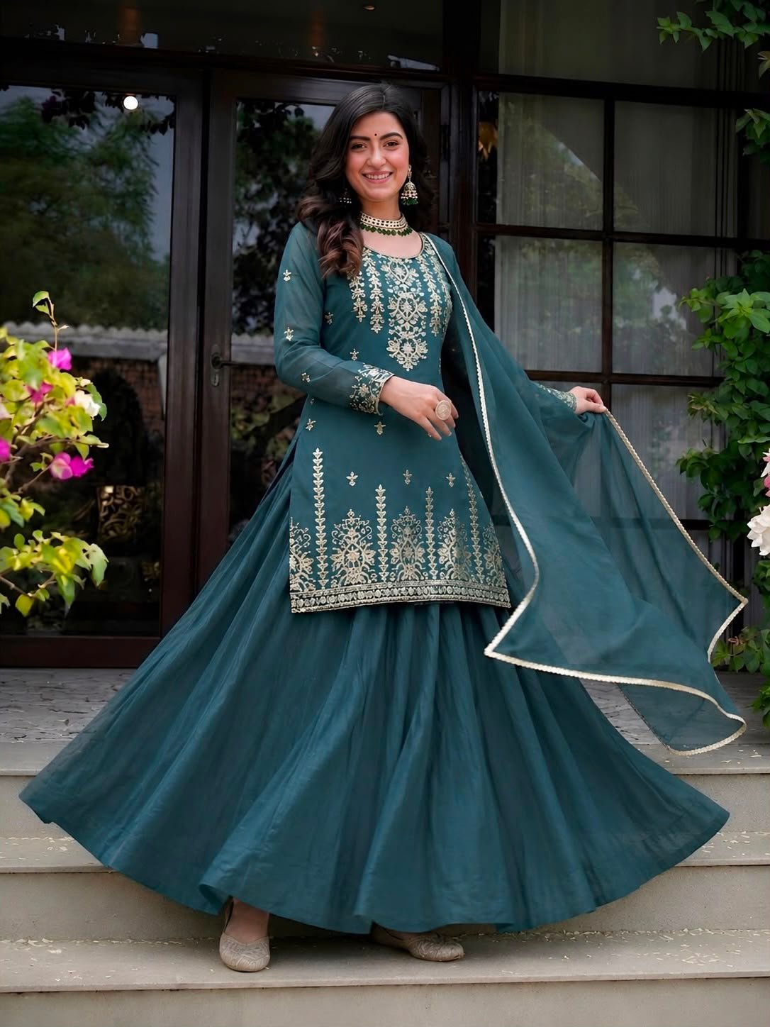 Launching New Designer Party Wear Look Top , Lehenga and Dupatta
