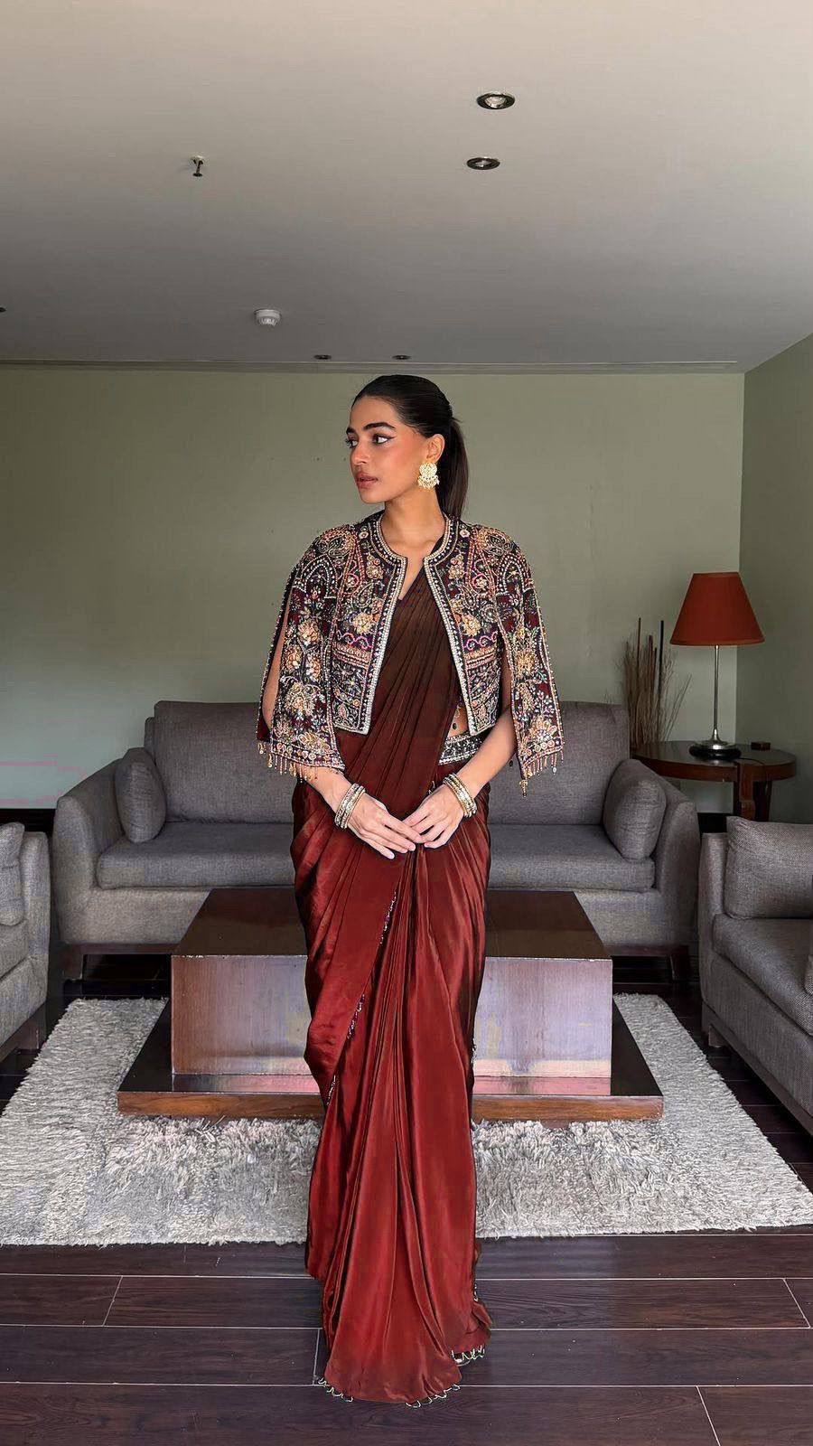 ENHANCE THE BEAUTY OF YOUR WARDROBE WITH THIS NEWLY LAUNCHED READY TO WEAR LEHENGA SAREE DESIGN SET