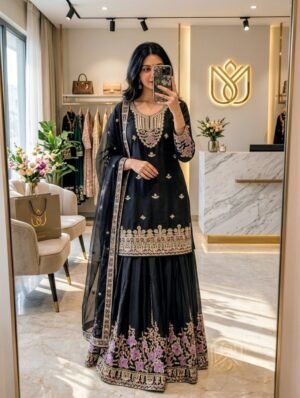 Launching New Design Trending Cinon Silk Top&Sarara&Dupatta
