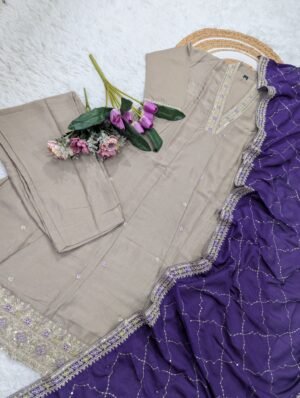 Alternative view of WOMEN'S PURE VICHITRA SILK GOWN SETS