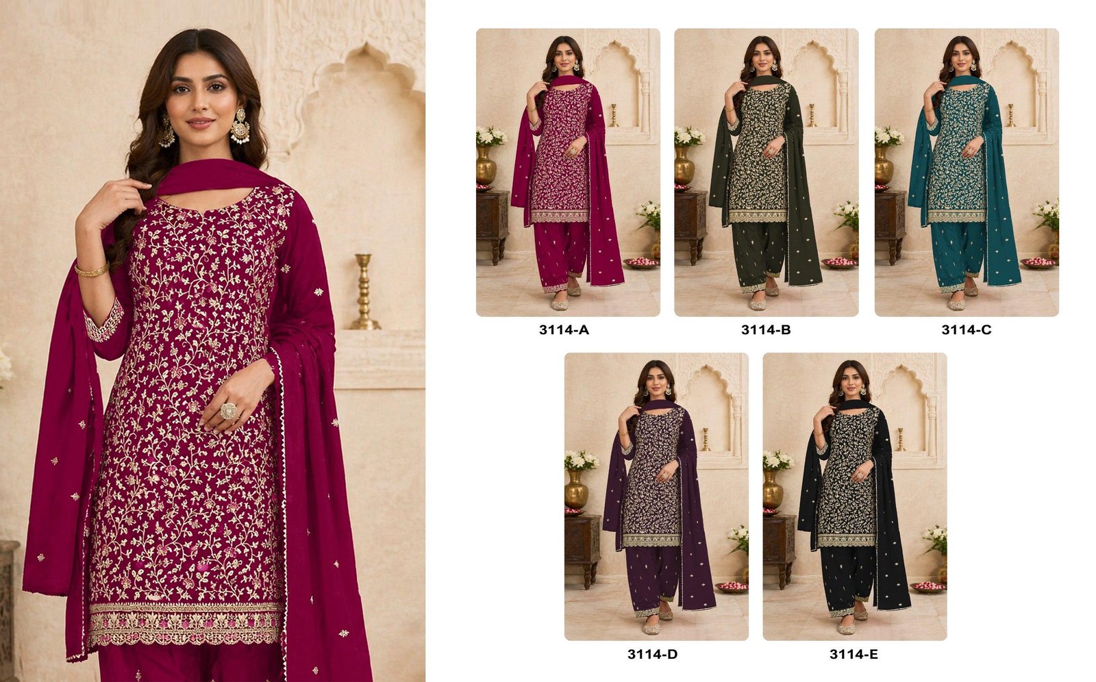 Blooming Fox Georgette with Heavy Embroidered Coding & Multi Work - Image 11