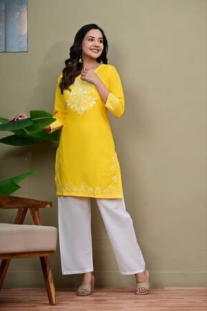 Cotton Embroidered Co-ord Set –