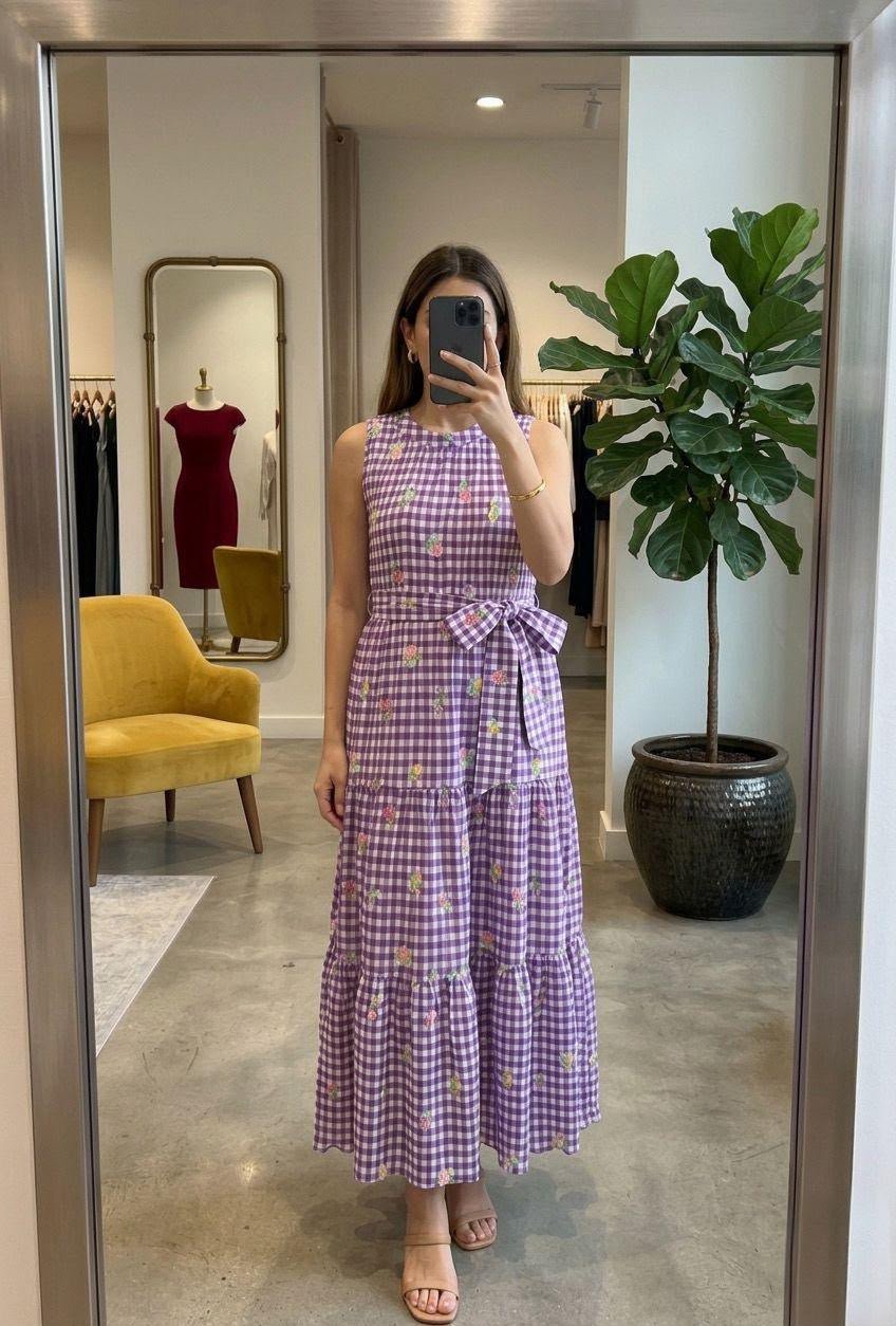 The dress has a high halter-style neckline with delicate pleating, which adds texture and structure to the bodice. - Image 3