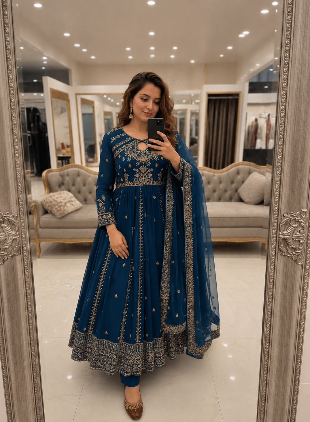 ENHANCE THE BEAUTY OF YOUR WARDROBE WITH THIS NEWLY LAUNCHED ANARKALI GOWN SET - Image 3