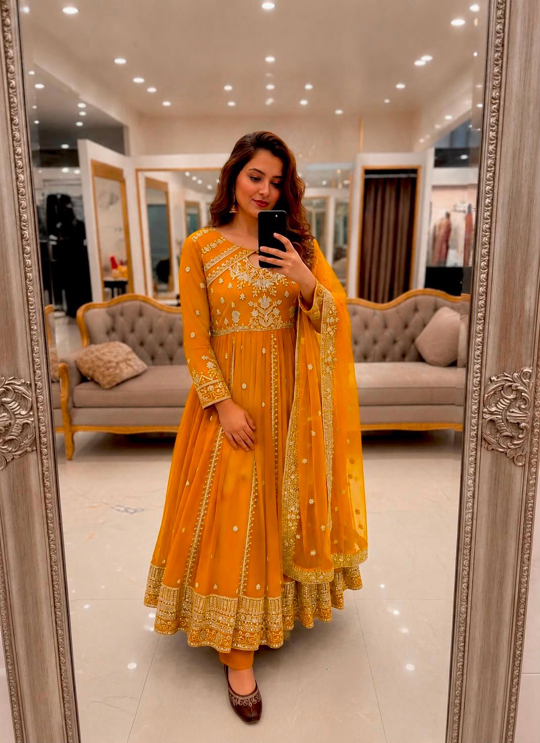 ENHANCE THE BEAUTY OF YOUR WARDROBE WITH THIS NEWLY LAUNCHED ANARKALI GOWN SET - Image 5