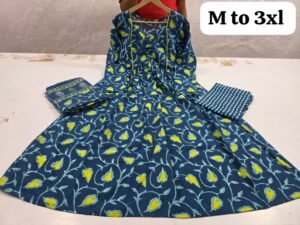 Alternative view of Women's printed cotton kurta & pant or dupatta set