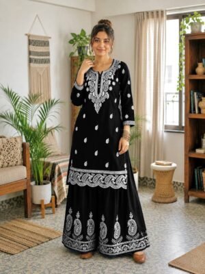 Newly Launched Premium Farshi Cord Set With Lakhnavi work