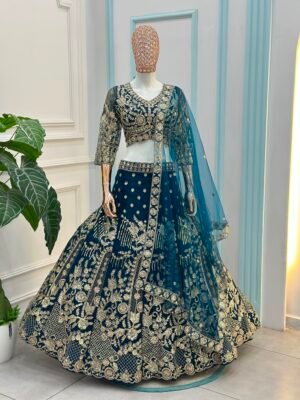 Alternative view of Intricate embroidery, rich hues, and timeless craftsmanship come together to create a lehenga that speaks luxury and grace. Perfect for weddings, receptions, and grand celebrations.
